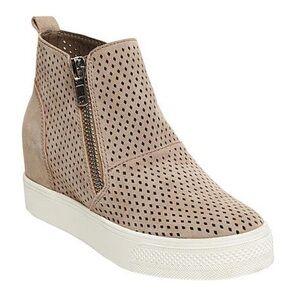 Steve Madden Perforated Tan Ankle Booties
